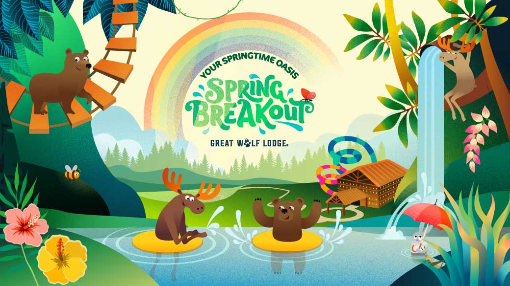 spring breakout illustration at Great Wolf Lodge
