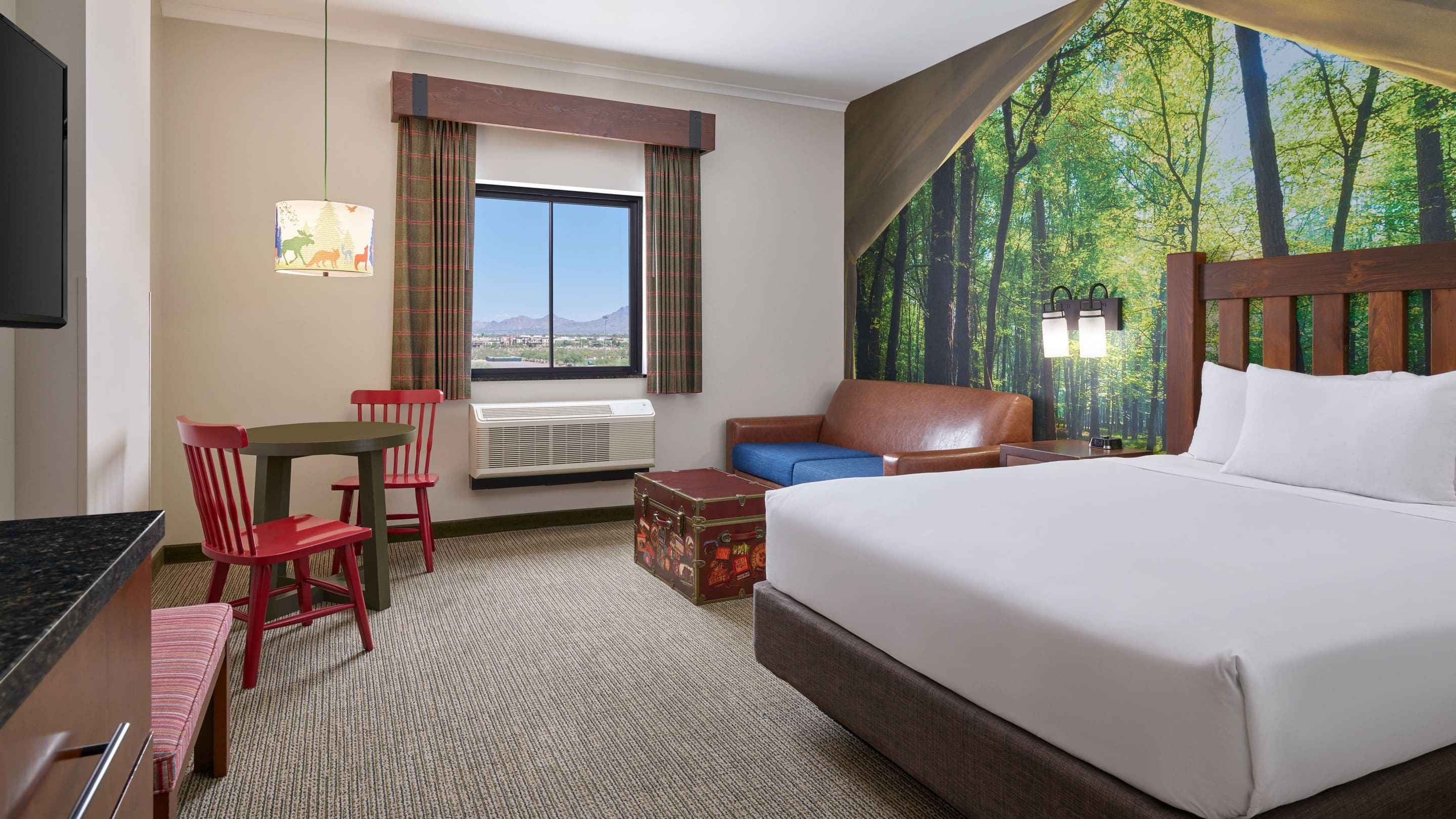 Bed and Sofa in the suite