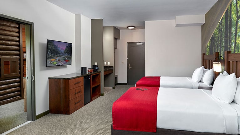 The beds in the Deluxe KidCabin Suite