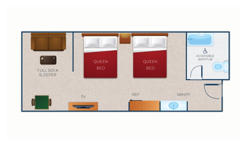 Floorplan of Family Accessible Bathtub Suite