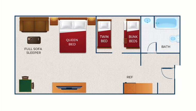 The floorplan of the KidCabin Suite