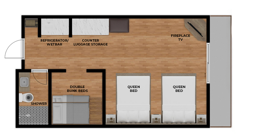 The floorplan for the KidCabin Suite (Standard)