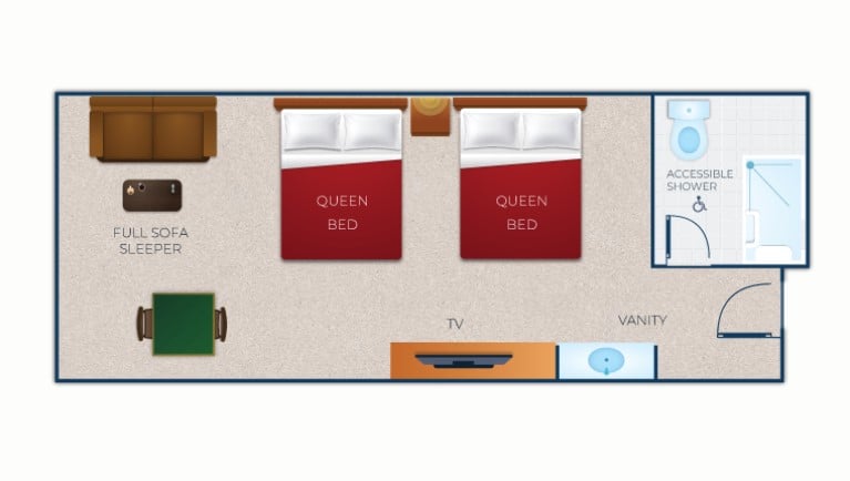 Floorplan of Family Accessible Shower Suite