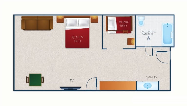 Floorplan of the wolf den suite