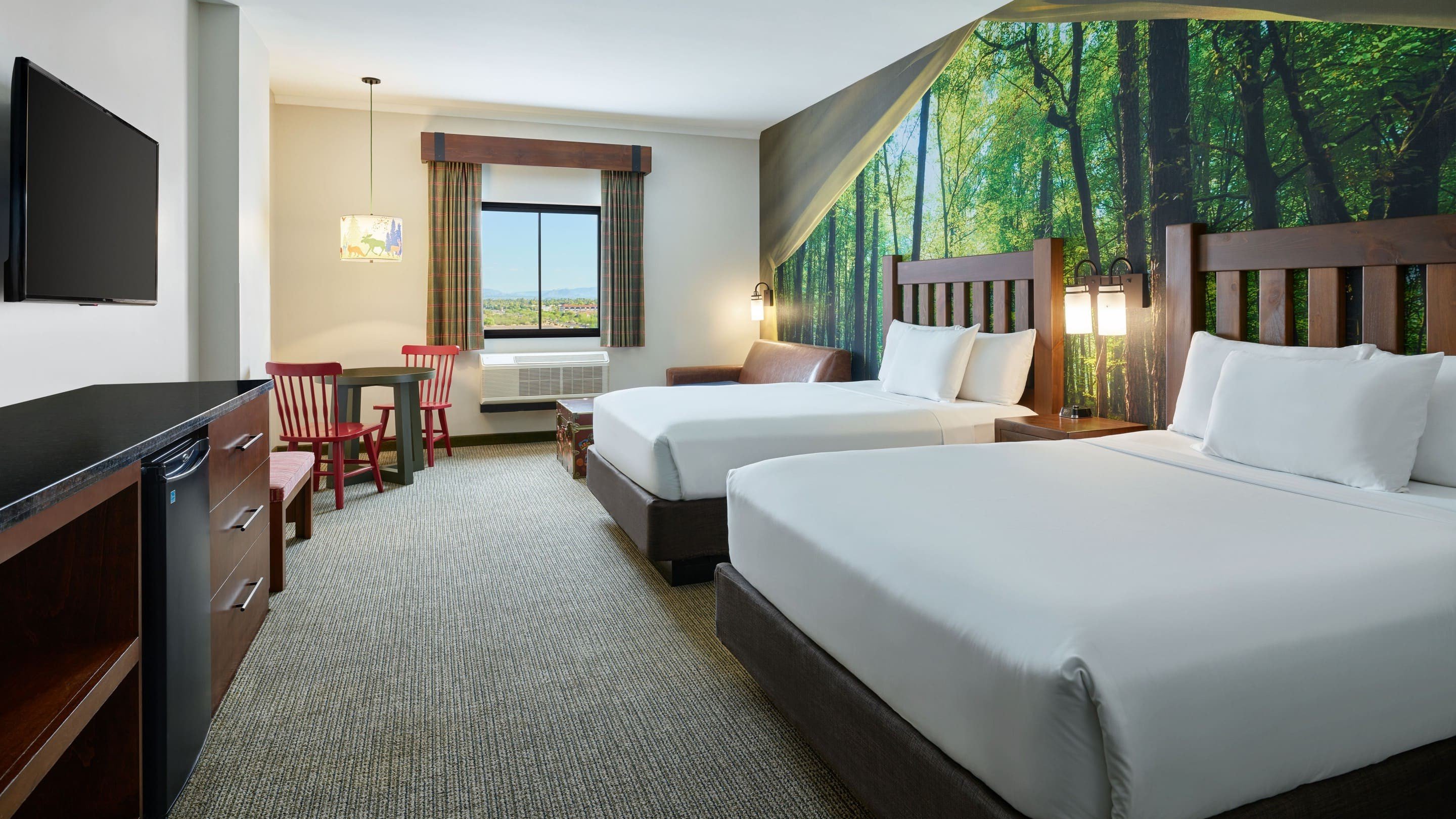 The beds in the Deluxe Queen Suite