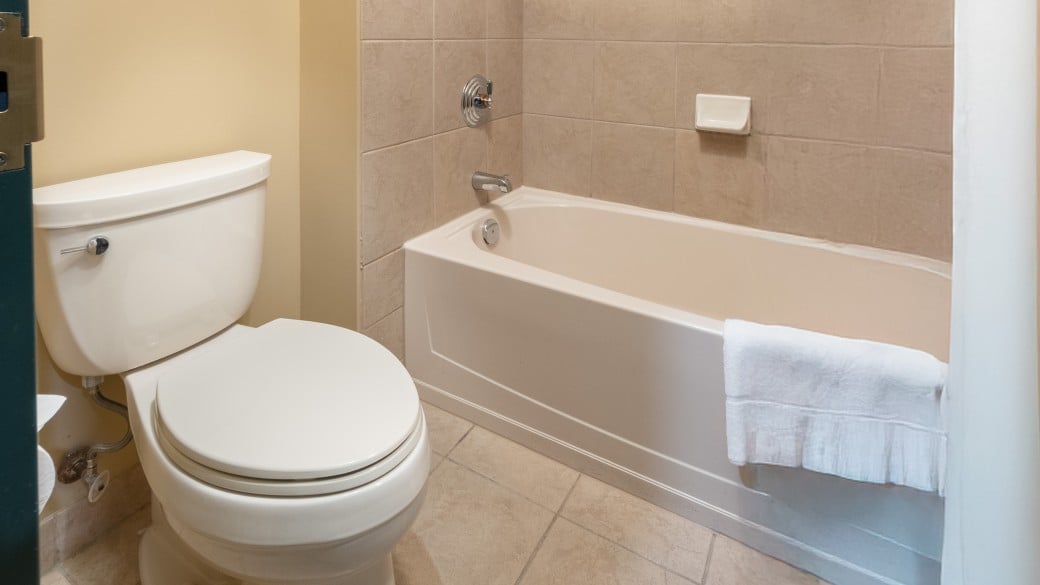 The bathroom in the Family Suite