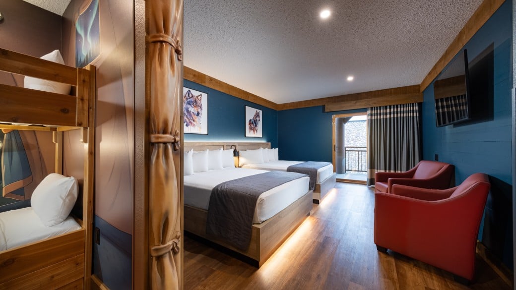 The room view in the KidKamp Suite