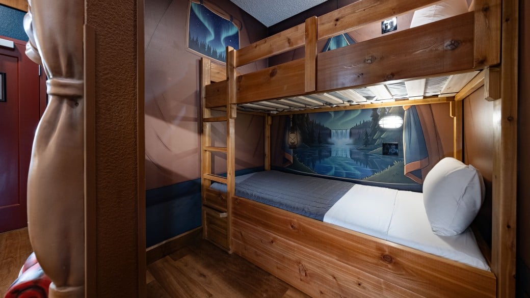 The bunk beds in the KidKamp Suite