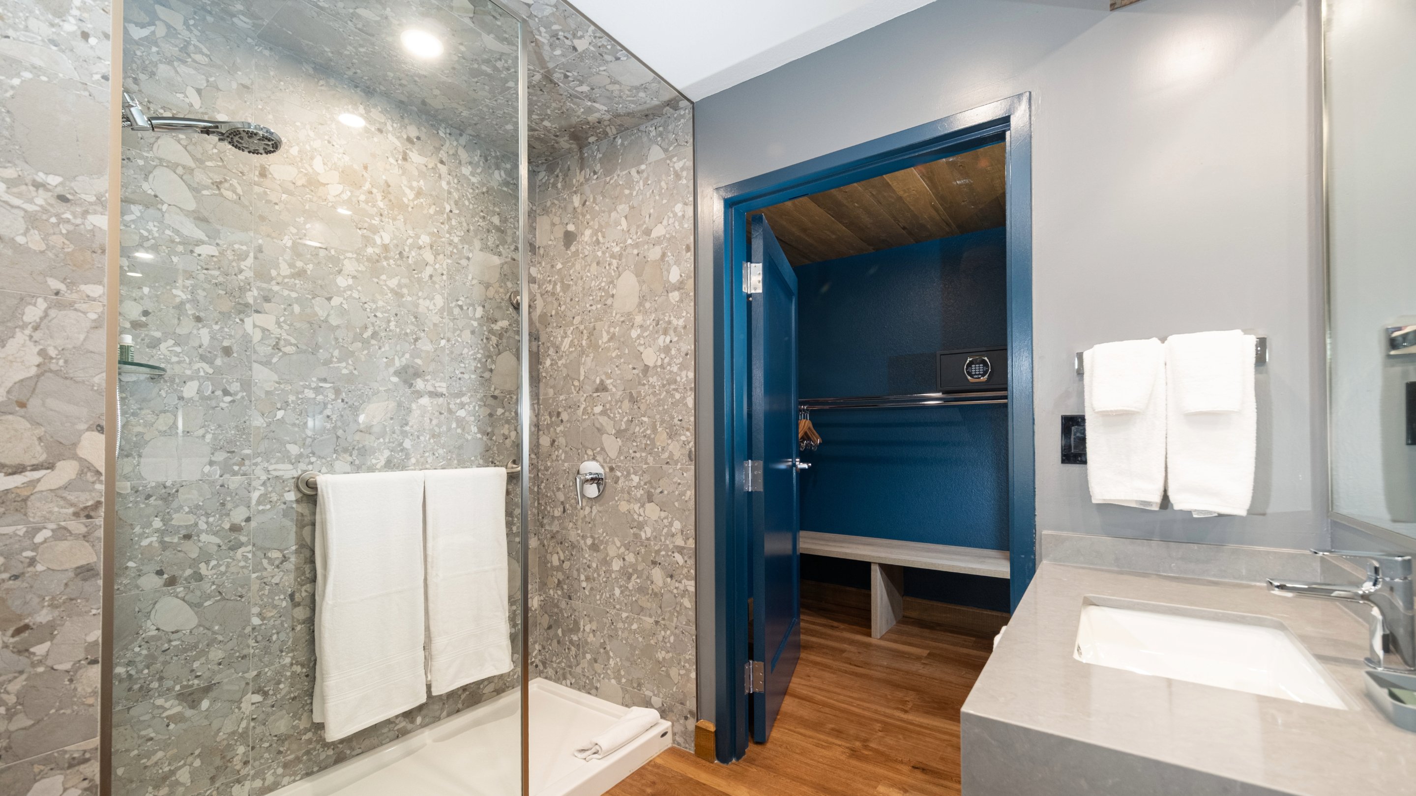 View of the bath in the accessible bathroom
