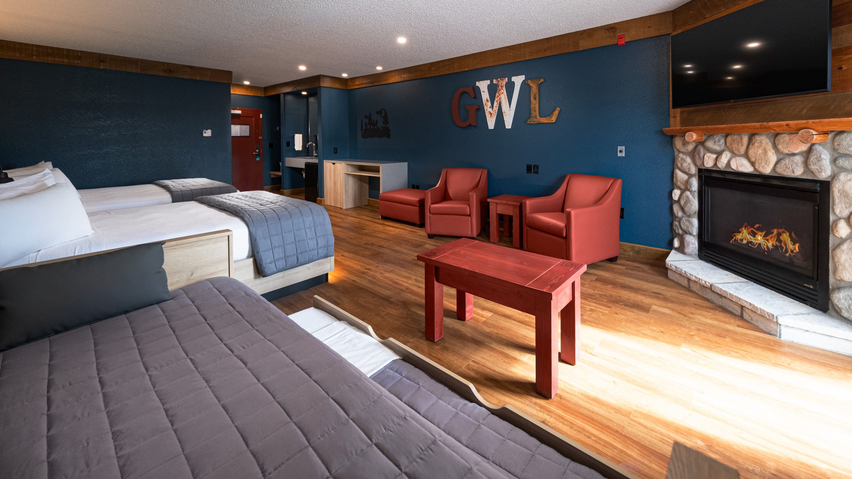 The sofas in the Family Suite