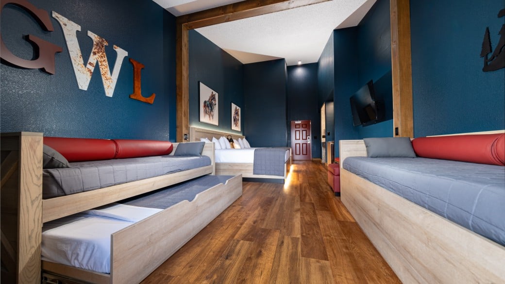 The sofas in the Family Suite