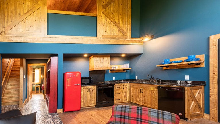 The Kitchen view of the Semi Detached Timber Wolf Cottage