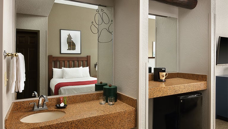 The bathroom in the Family Suite