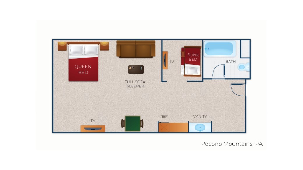Floorplan of the wolf den suite