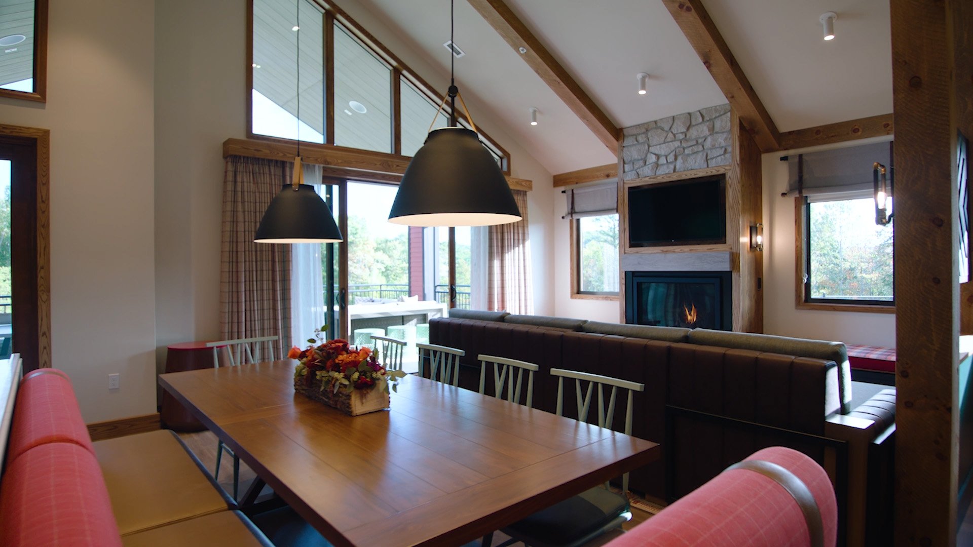 the lounge at the Poconos villas