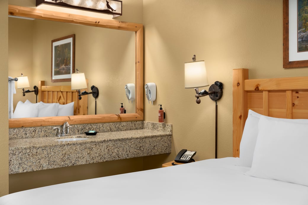 The Mirror View of the king bedroom in the Grand Bear Suite