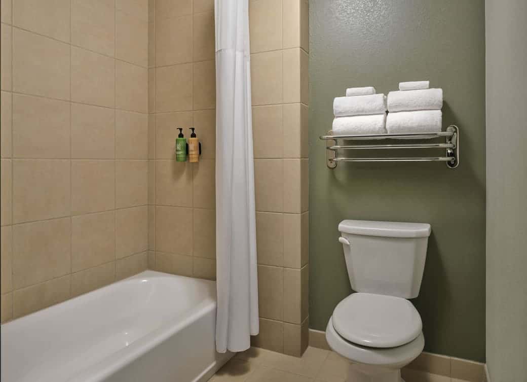 The bathroom in the Wolf Den Suite