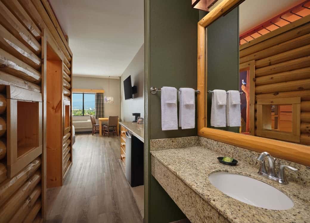 The Queen bed in the KidCabin Suite (Acc Bathtub)