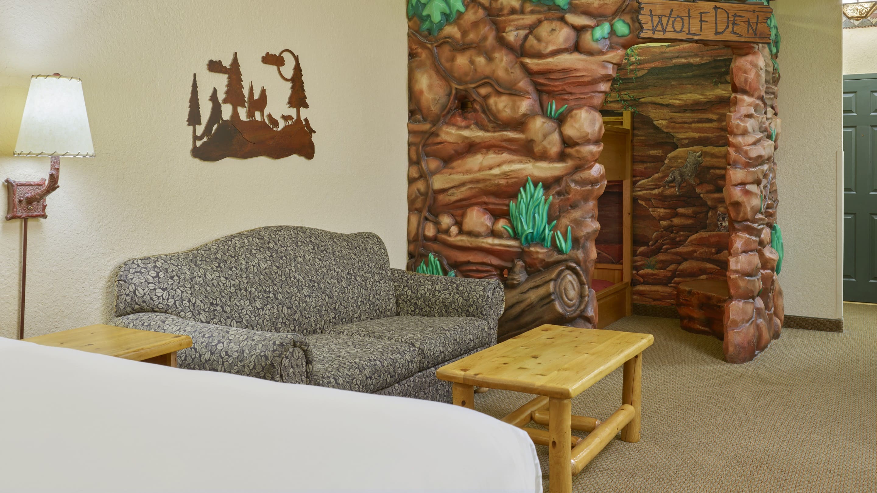 The den in the Wolf Den Suite