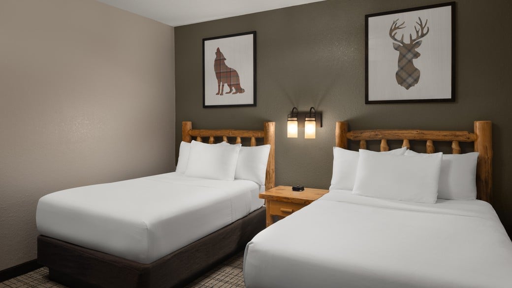 The full beds in the Timber Wolf Condo