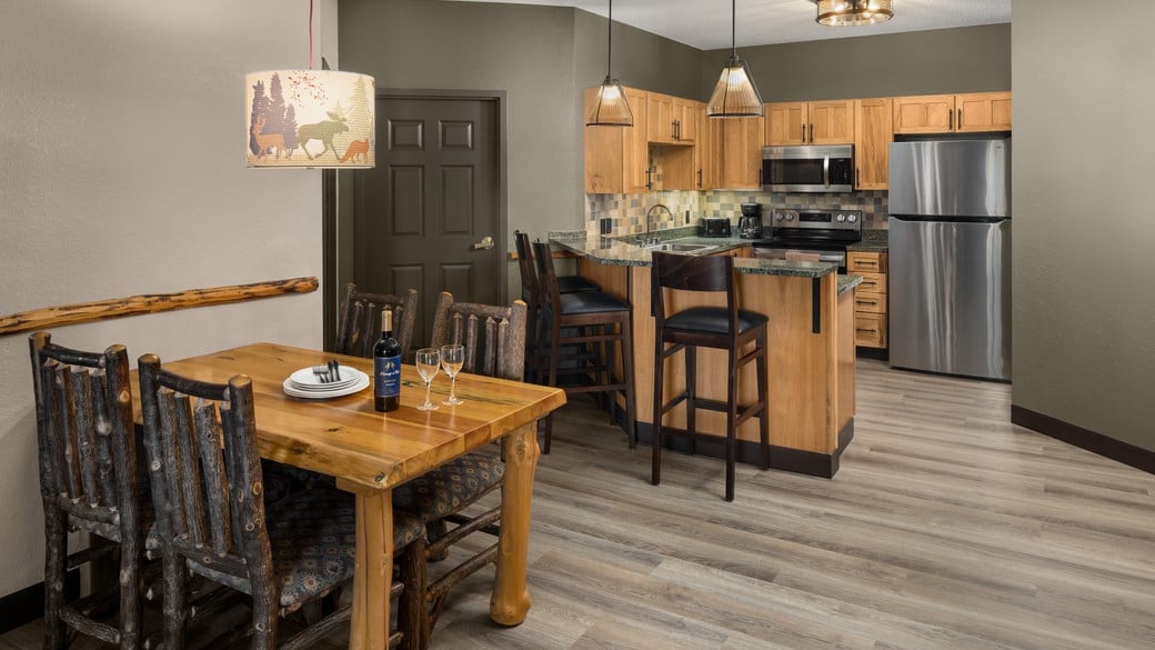 The living area in the Timber Wolf Condo