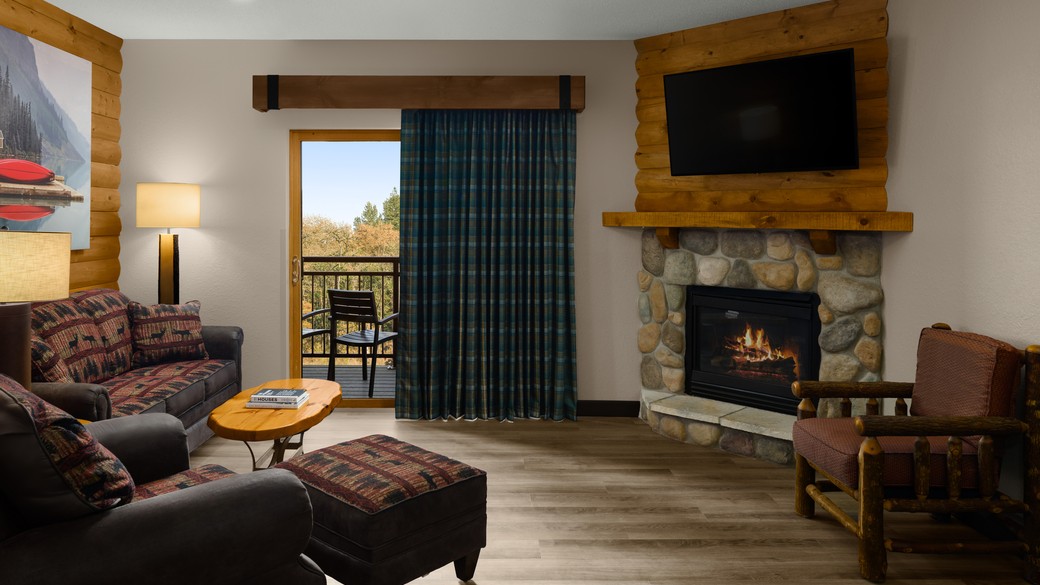 Living area of black bear condo