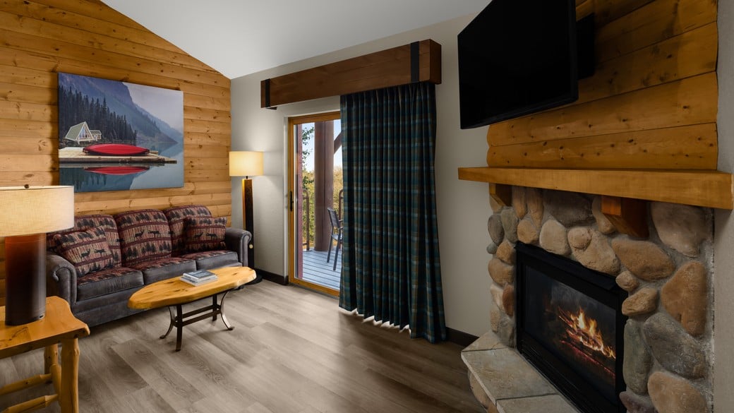 The living area in the Great Frontier Loft Condo