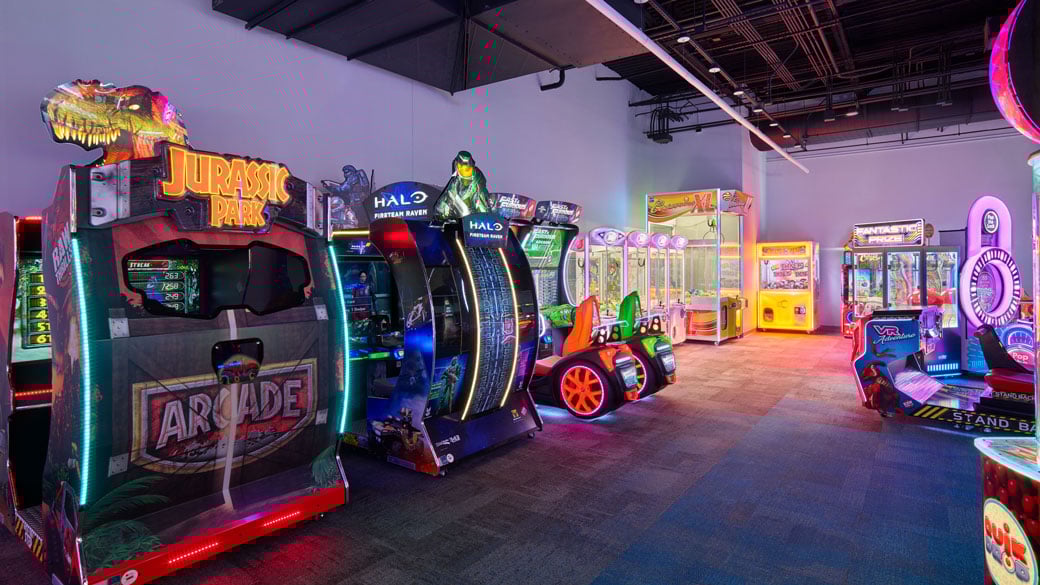 Games inside of Northern Lights Arcade