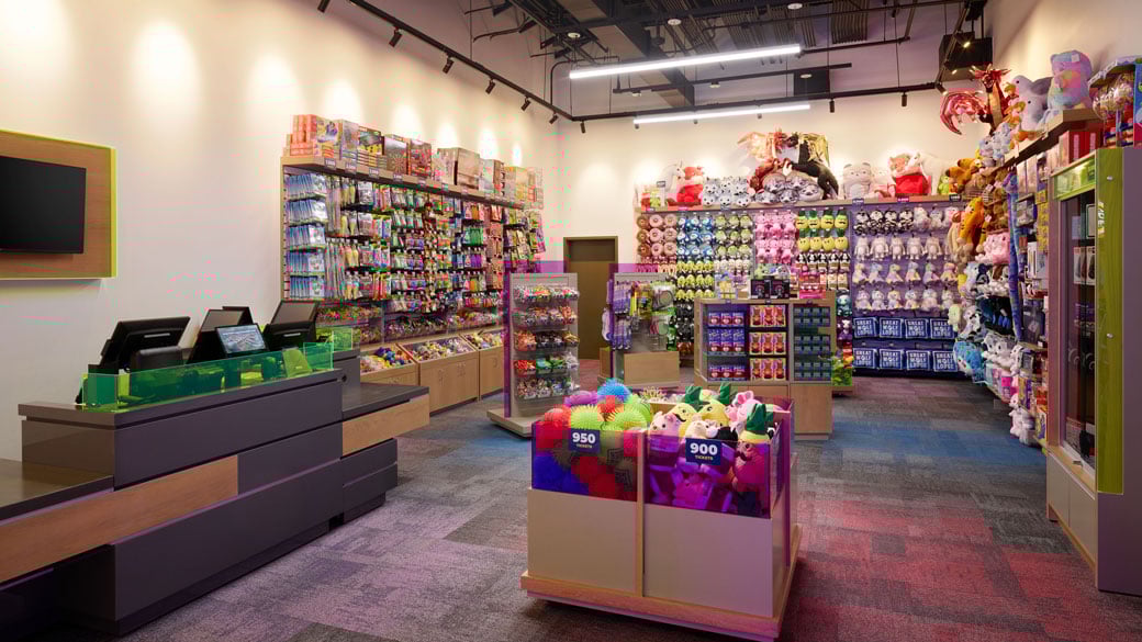Prize zone inside Northern Lights Arcade