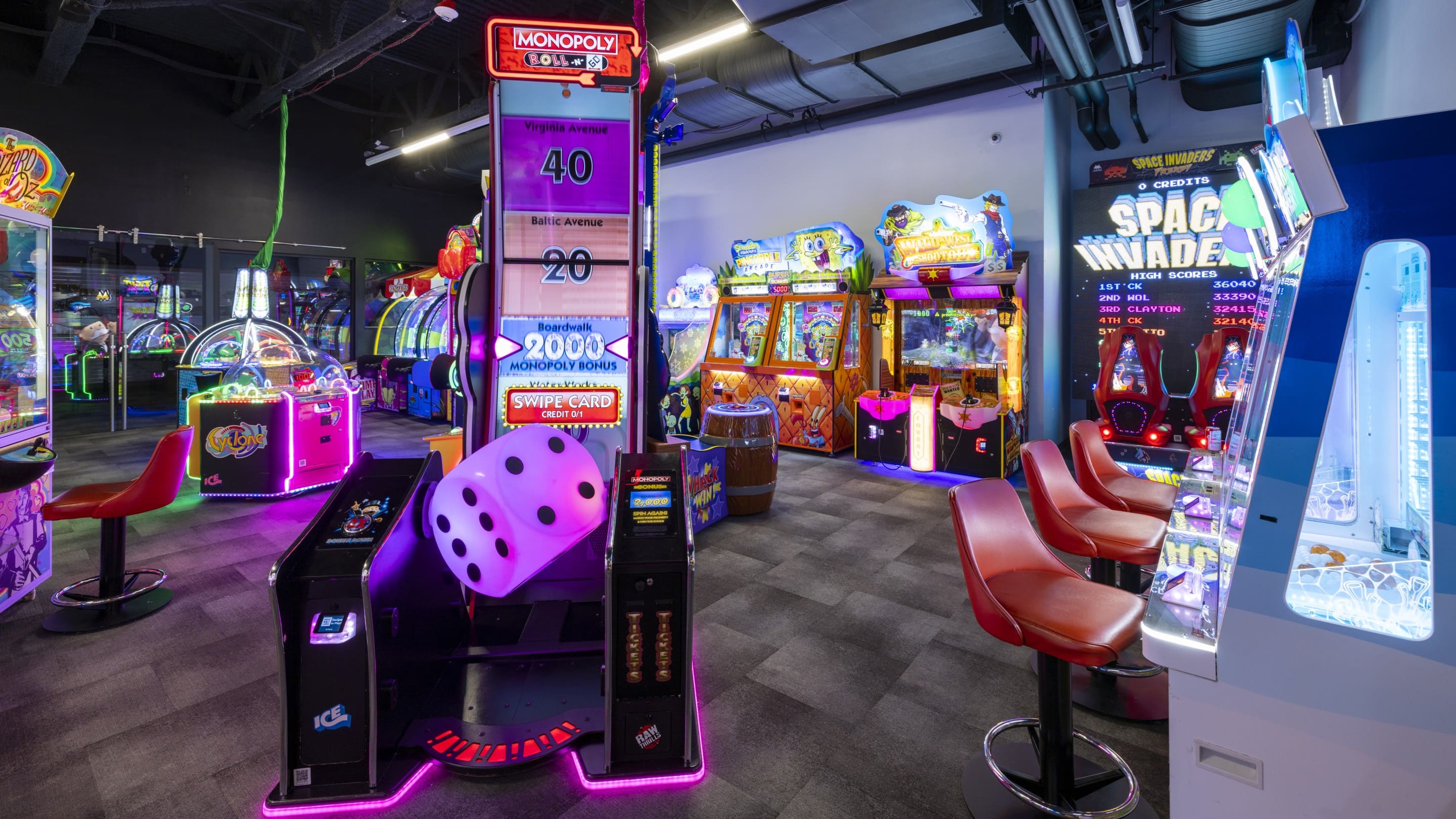 Monopoly game tower at the arcade