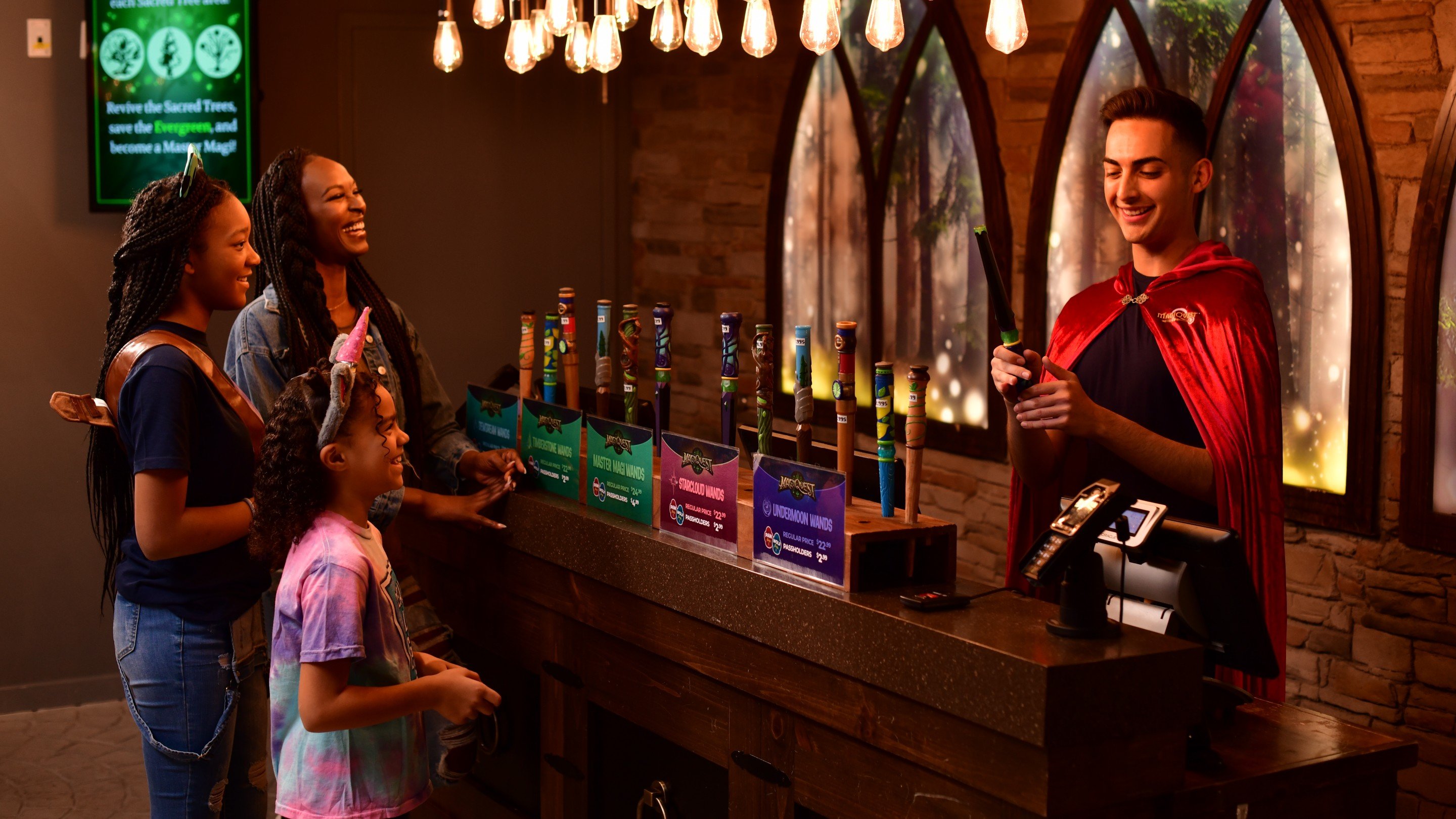 Children getting their MagiQuest wands.