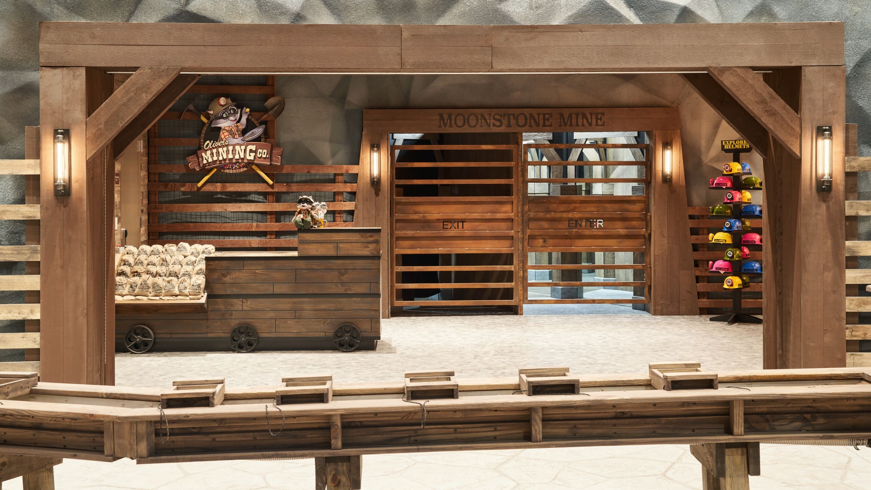 Entrance of the moonstone mine attraction in Manteca CA