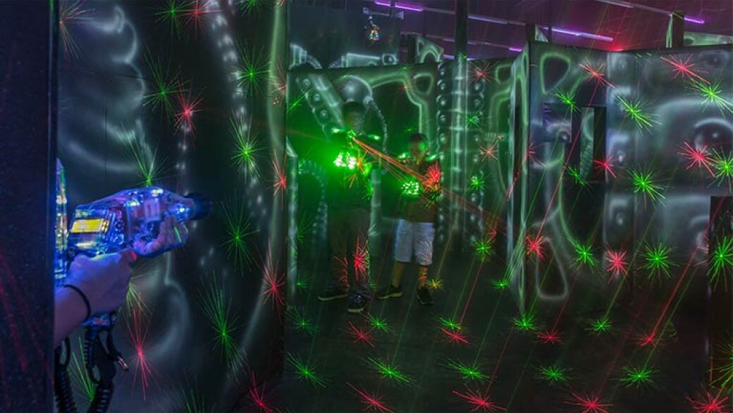Family enjoying Laser tag