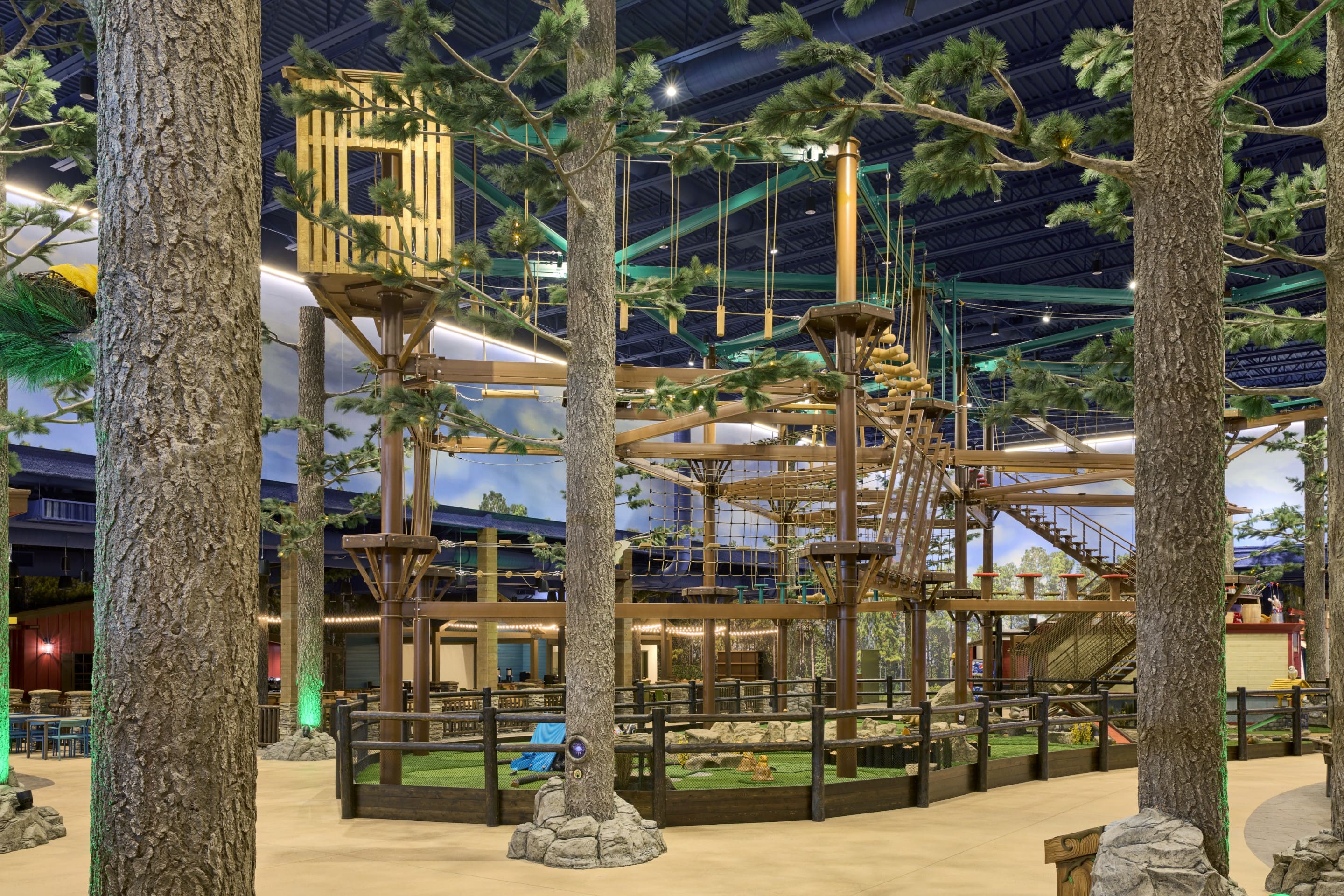 Overall view of the ropes course