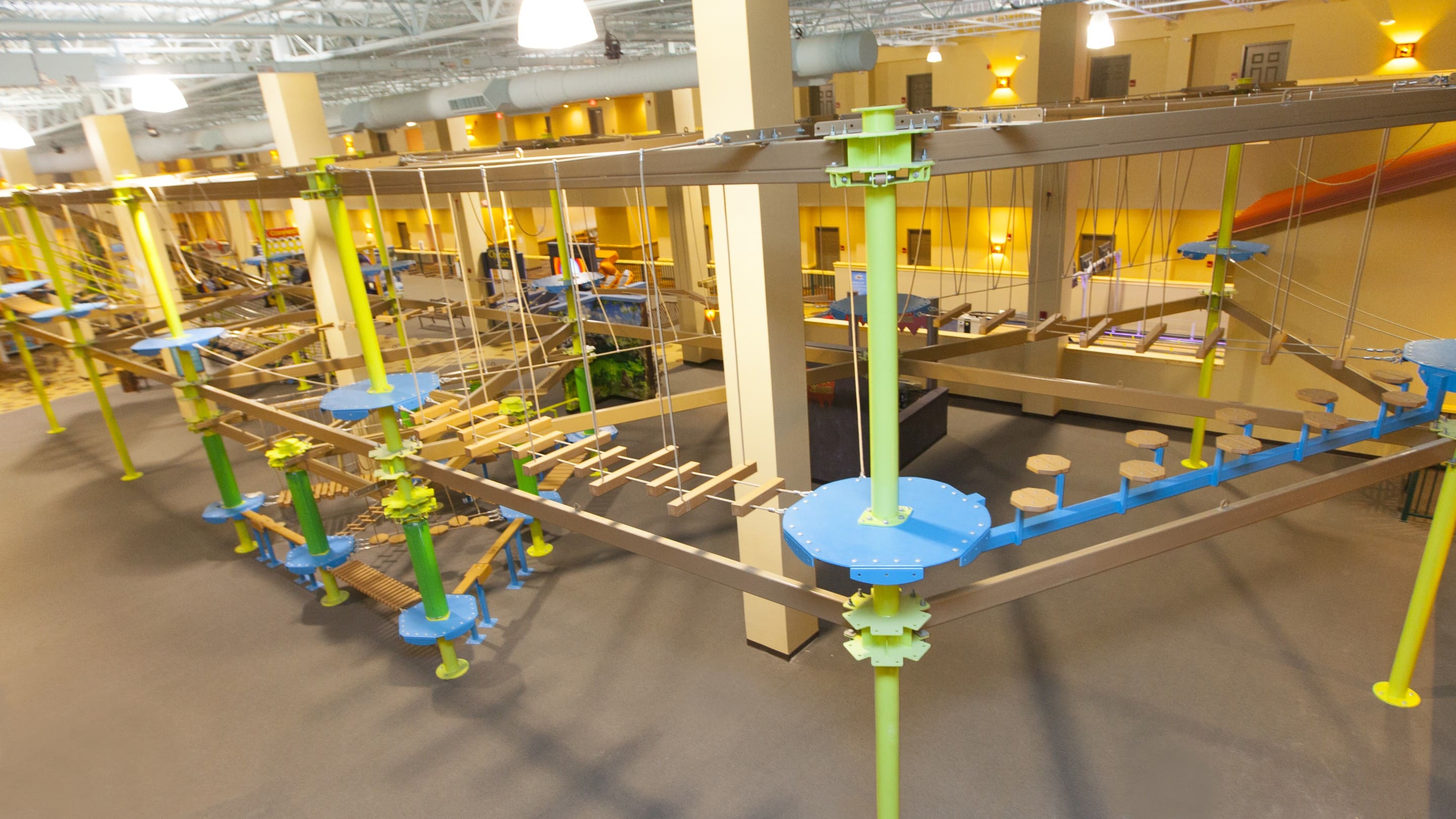 Overall view of the ropes course