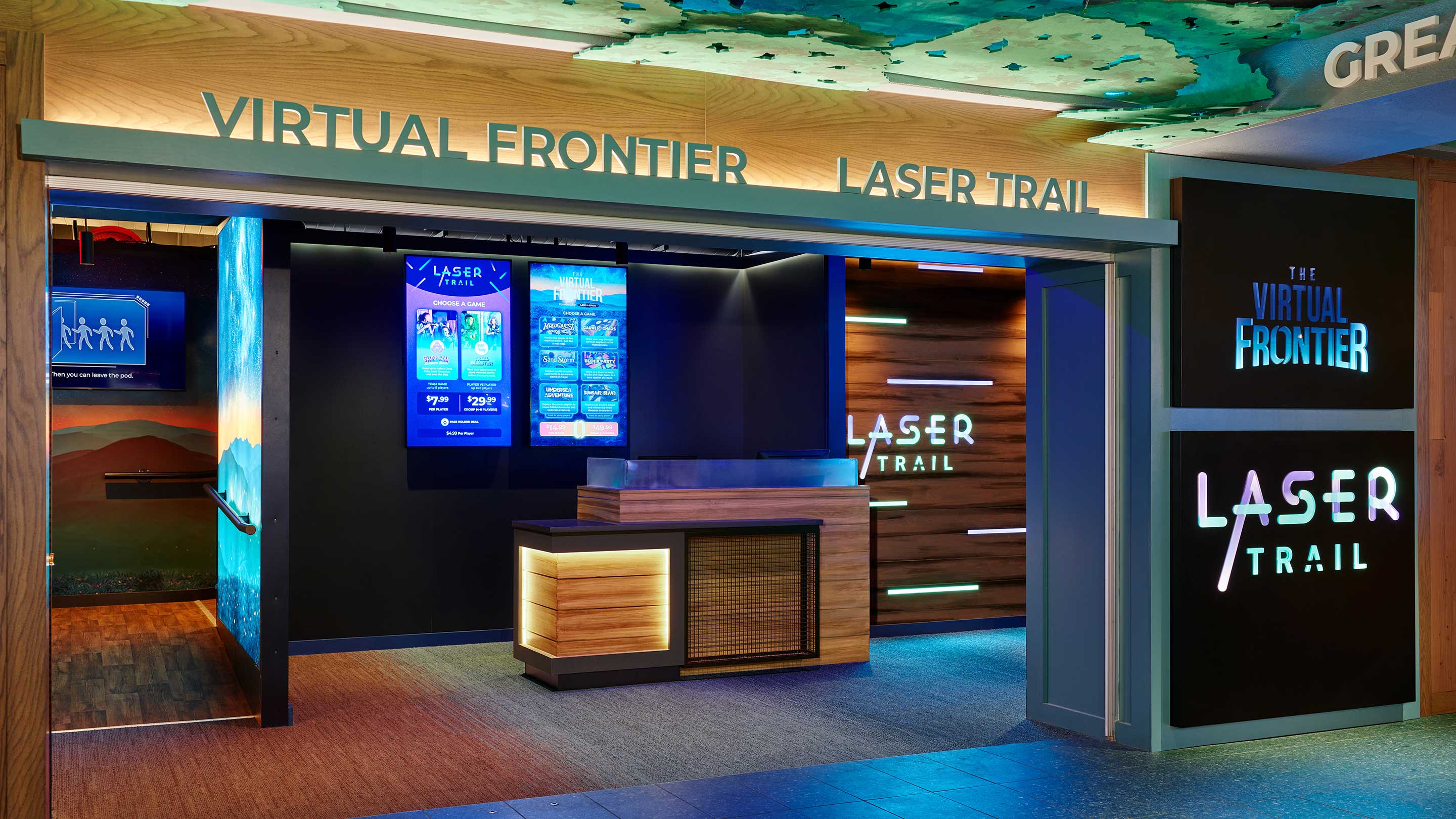 Entrance of the Virtual Frontier attraction in Grapevine