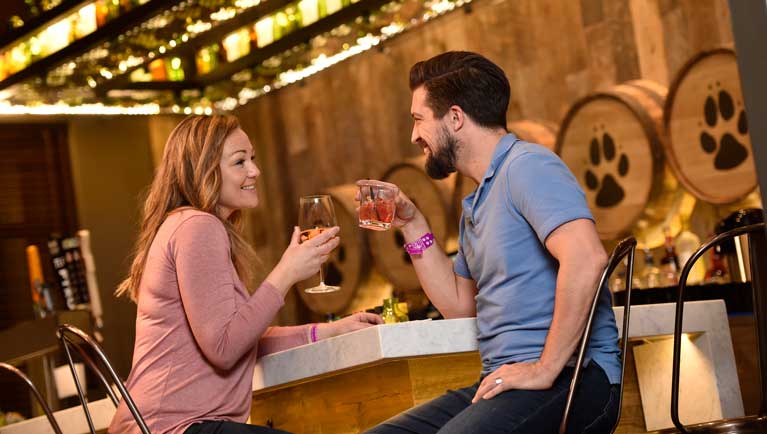 Couple enjoying drinnks in a bar
