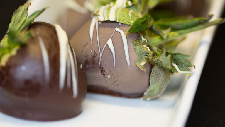 Chocolate coated strawberry