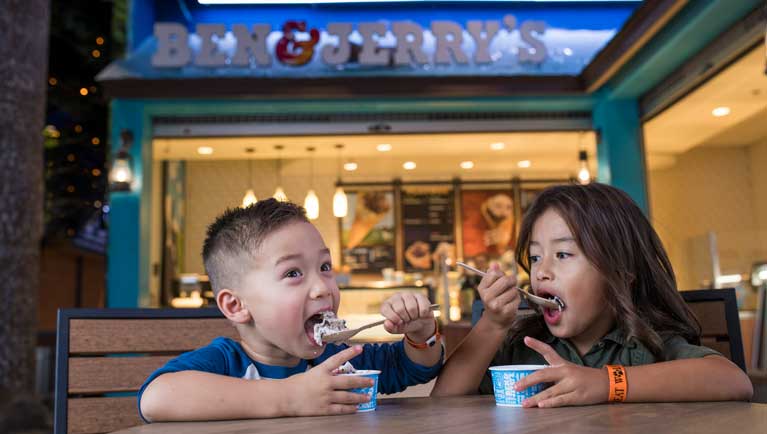 Children enjoying ice-cream