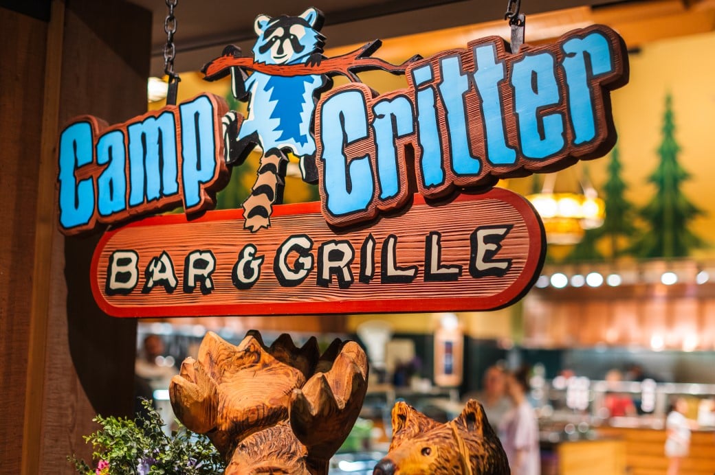Camp Critter Bar and Grill Sign Board