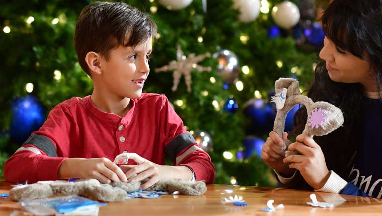 snowland crafts on a table