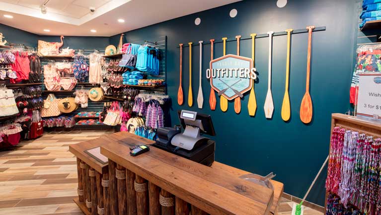 Paddle Bay Outfitters outlet front desk