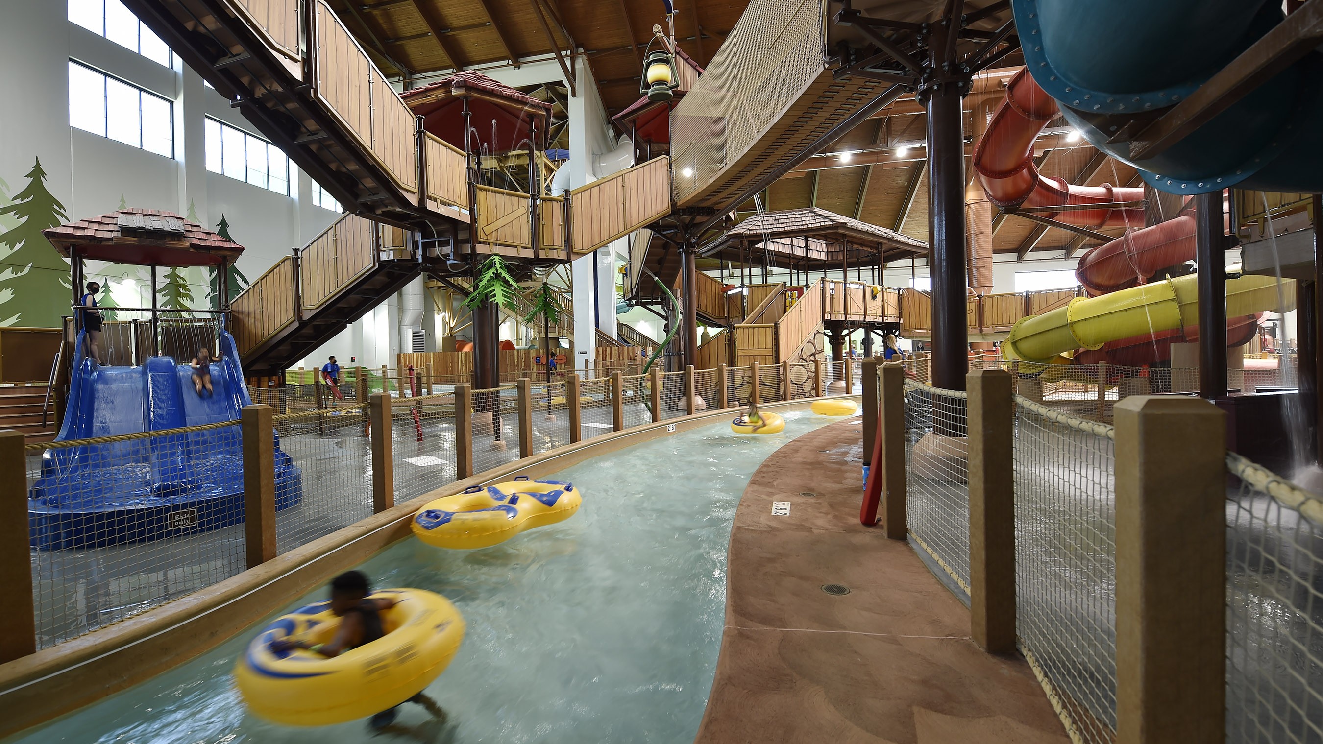 view of guest enjoying lazy river on inner tubes