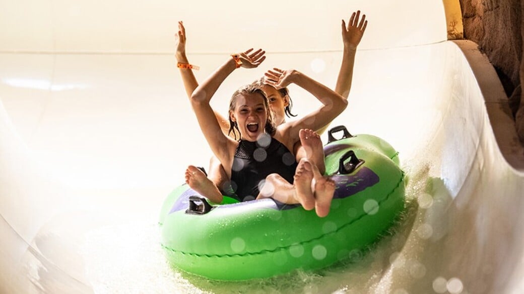 Guests enjoying at half moon lake at Wisconsin Dells