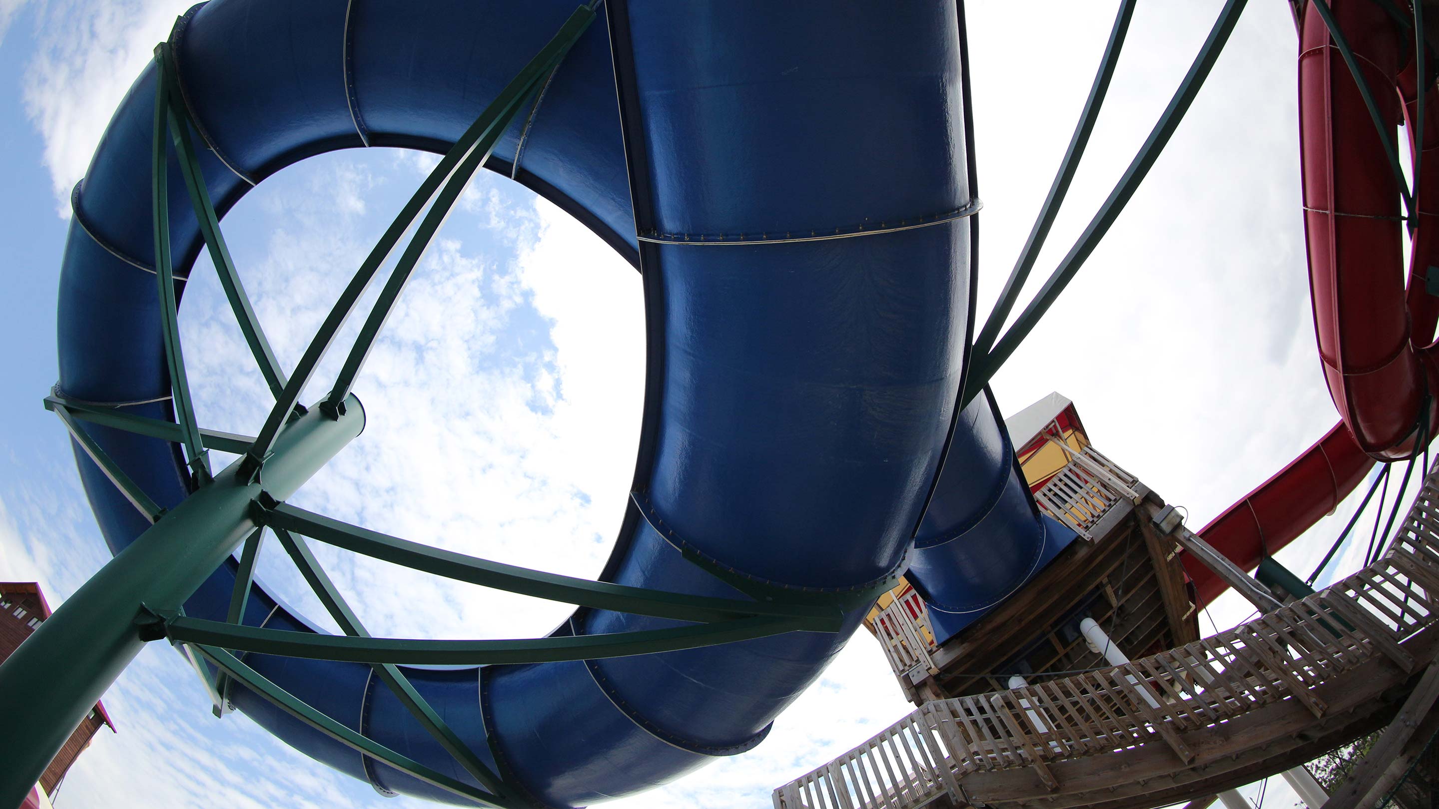 red outdoor water slide