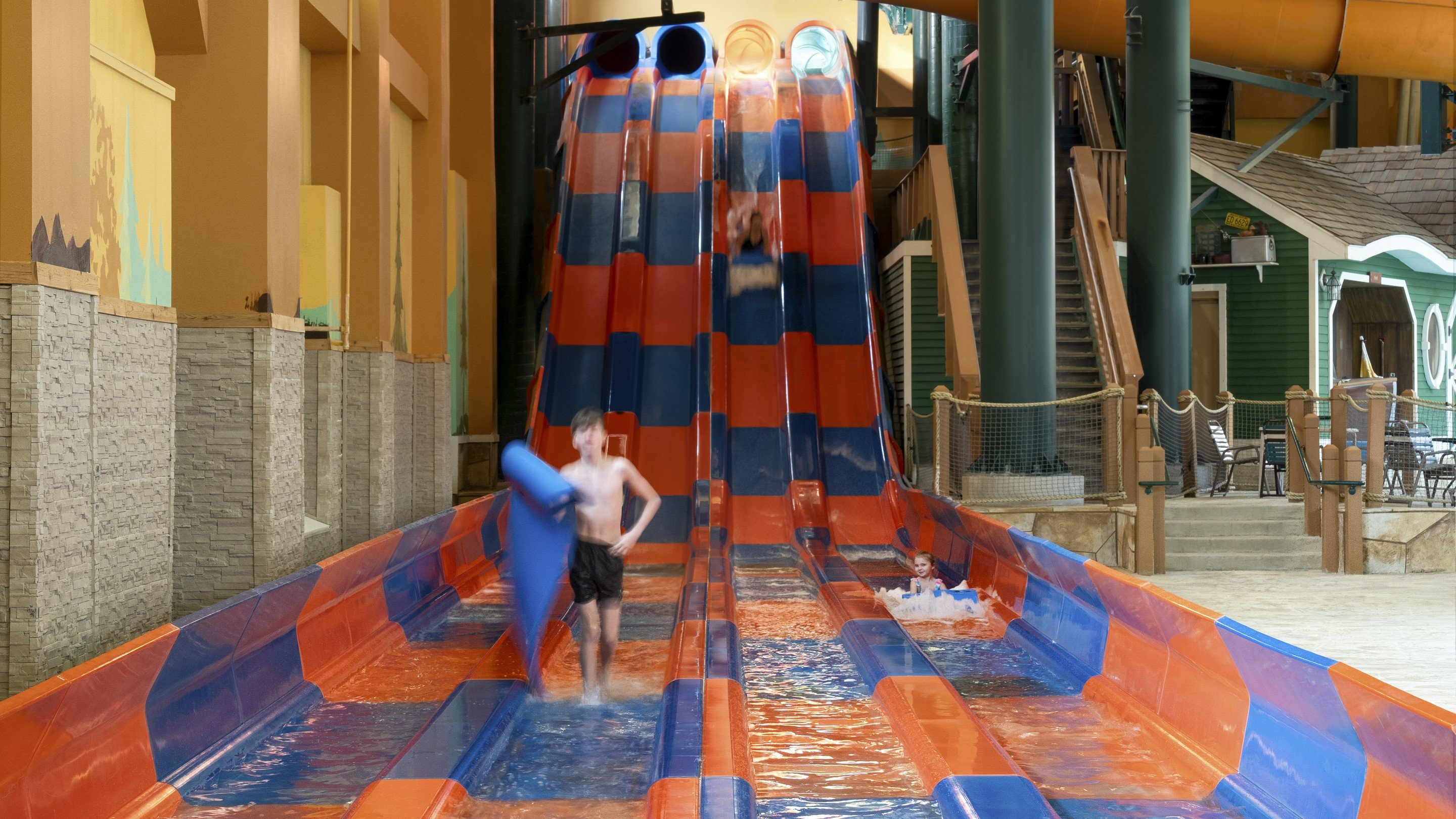 view of the mat racer water slide in Wisconsin Dells