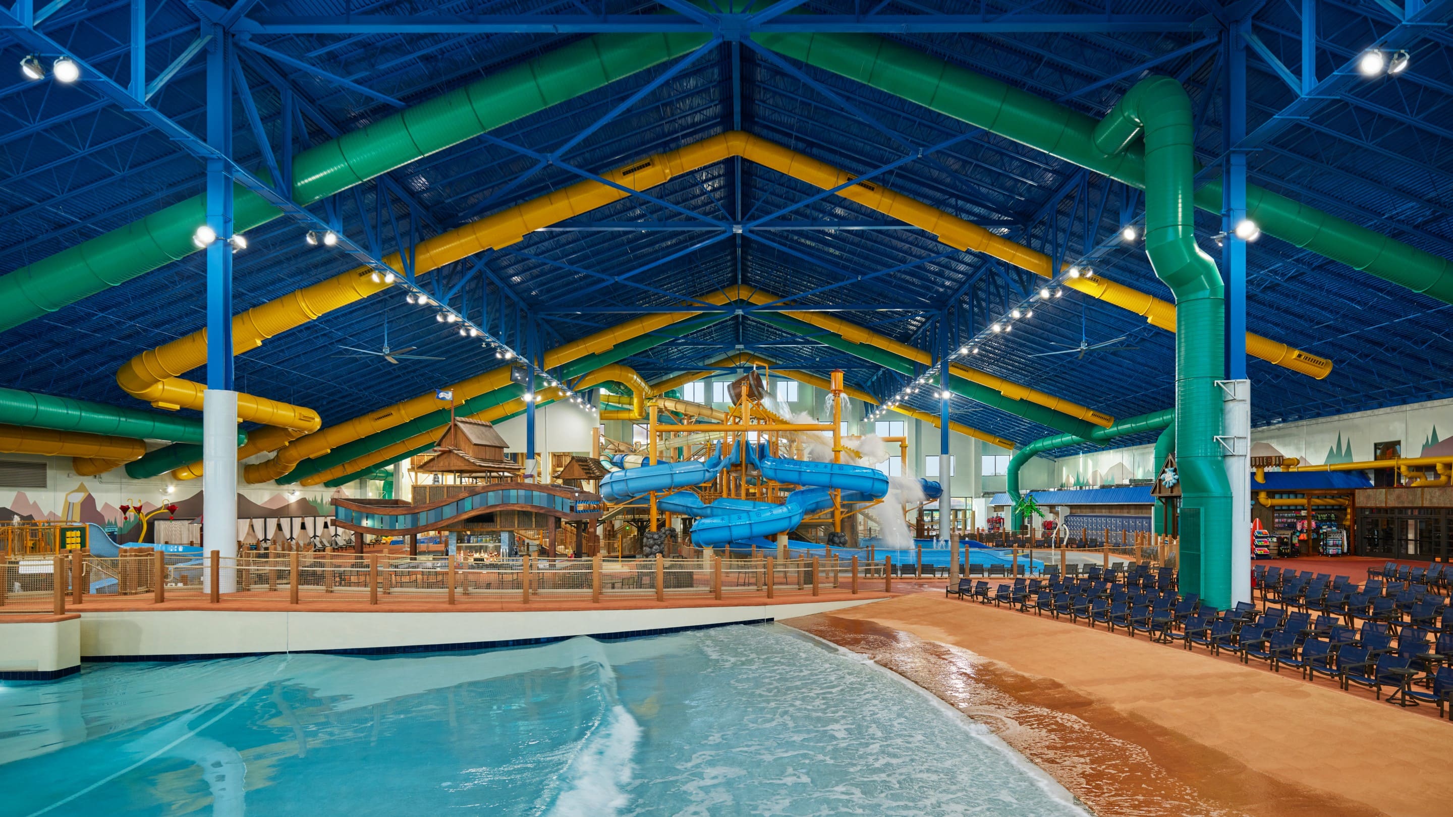 wide shot of the Slap Tail Pond wave pool