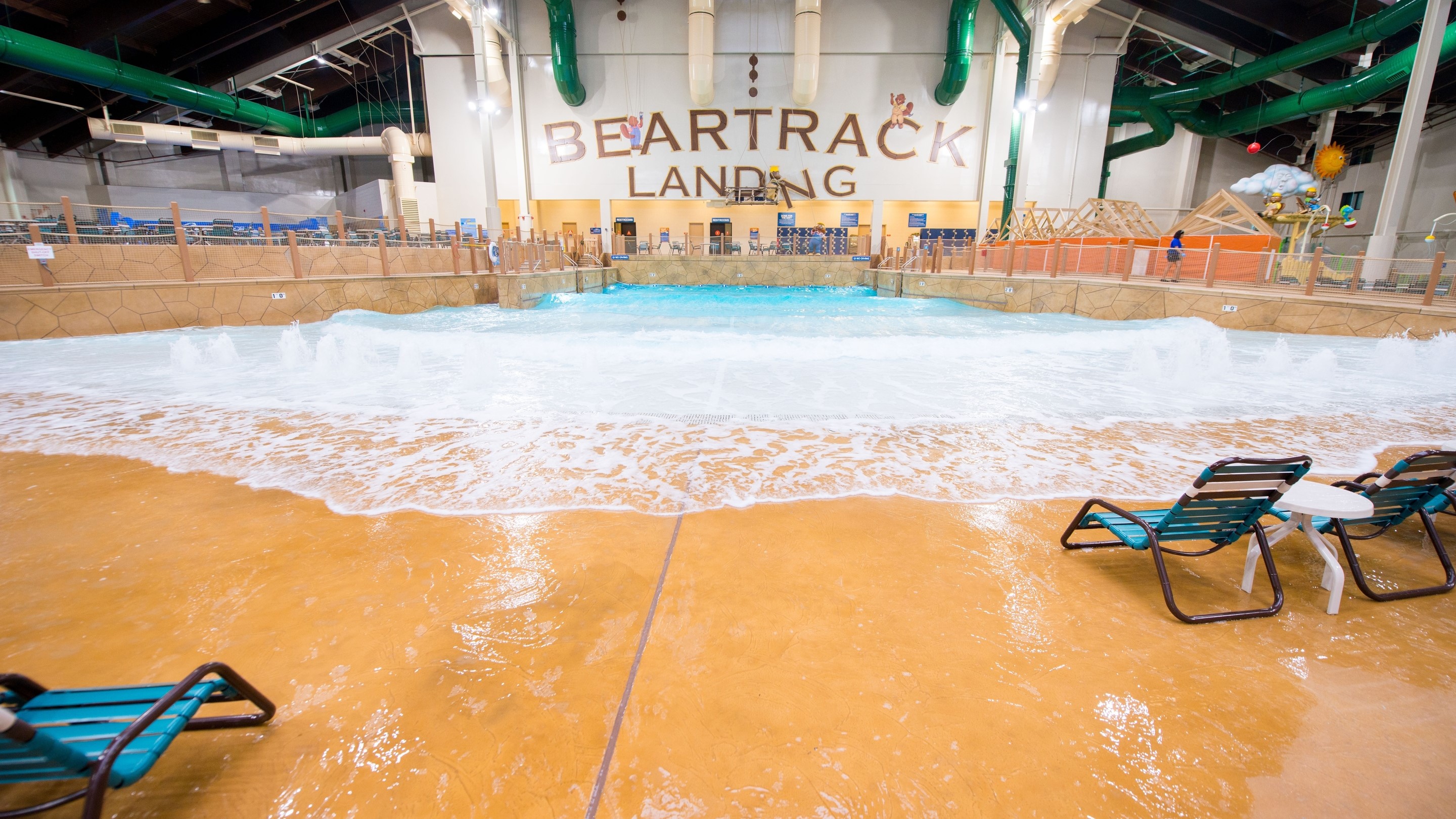 seating area of the Slap Tail Pond wave pool