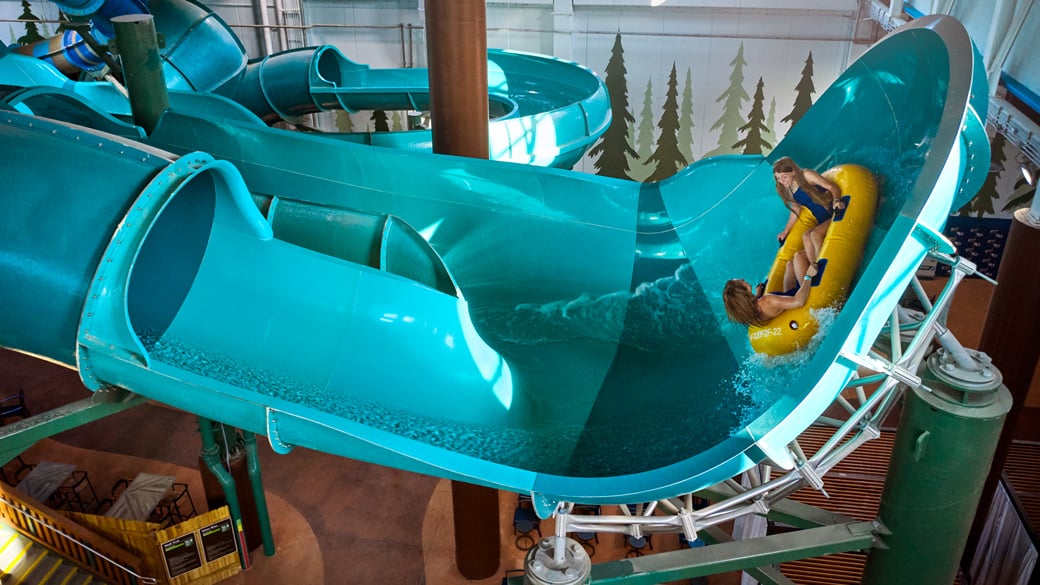 Guests enjoying a tube ride at slidewinder